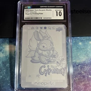 2022 Neopets Weekly Druckplatte Magenta 1/1 Cybunny #12F CGC 10 - Bild 1 von 2