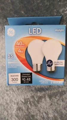 NEW 2 bulbs GE LED BULBS 4W=40W A15 CEILING FAN DIMMING DAYLIGHT - Image 1 of 2