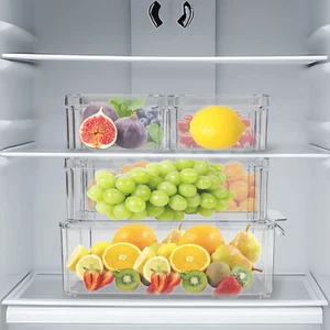 K??hlschrank Organizer Stapelbare Vorratsbeh?lter Aufbewahrungsbox mit Deckel - Imagen 1 de 22