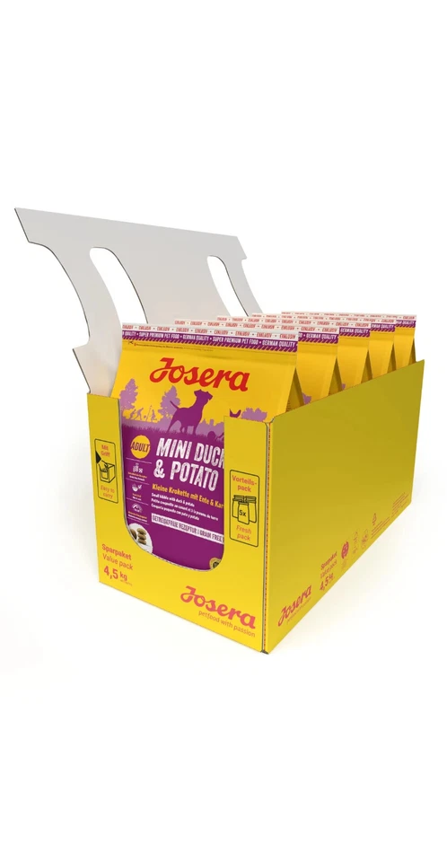 JOSERA Mini Duck & Potato 5 x 900 kg= 4,5kg Getreidefrei Ente u. Kartoffel - Bild 1 von 1