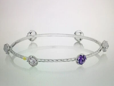 Tacori Bangle Bracelet w/Amethyst, Rose Amethyst & Chalcedony Gemstones - Image 1 of 4