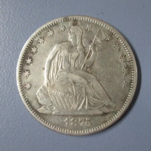 1875-S Seated Liberty Half Dollar 1875 S Full Liberty - Imagen 1 de 5