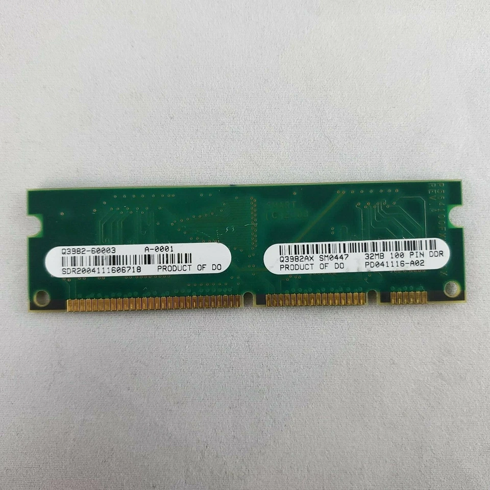 HP Q3982-60003 / CE770AX DDR 100 Pin SDRAM 32MB Memory for LaserJet 2400 Printer - Image 1 of 4