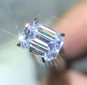 LAB-GROWN 1.03 Ct Emerald Cut EGL White Diamond D Color VVS1 Loose Gemstone JJ - Picture 1 of 11