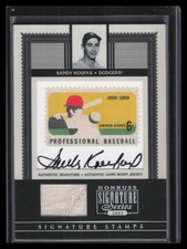 2005 Donruss Signature Stamps Autograph Material 3 Sandy Koufax Jersey Auto 1/7