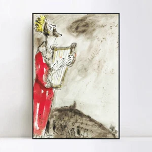 Gerahmte Leinwand Wandbild Menschen in Rot von Marc Chagall Wohnzimmer Wohndeko - Bild 1 von 21