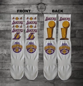 Los Angeles Lakers NBA Championship Socks - Picture 1 of 2