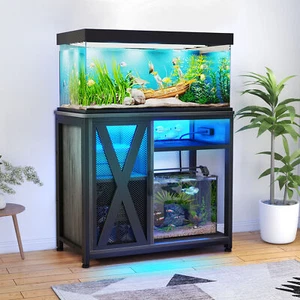 50 Gallon Aquarium Stand with Storage &Charging Station LED Fish Tank Stand - Picture 1 of 7