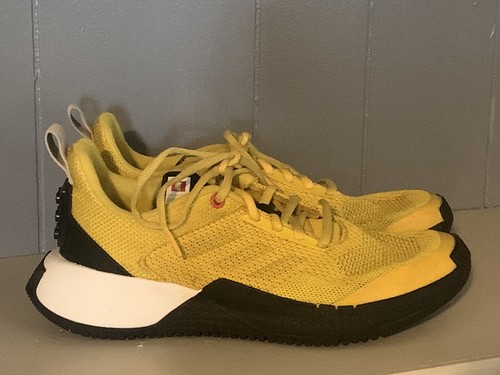*PULITE* scarpe da ginnastica gialle atletiche Adidas x Lego Sport Pro taglia 7 #009