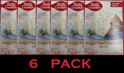 Betty Crocker ANGEL FOOD CONFETTI Cake Mix 16.75 oz Box - 6 PACK - Image 1 of 4