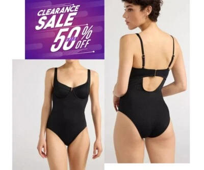 Sofia by Sofia Vergara Women's SIZE S 4-6 Sandra One Piece Swimsuit BLACK - Image 1 of 4