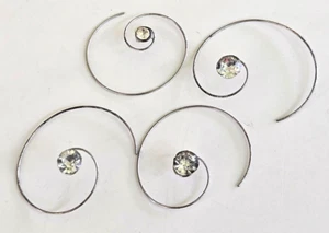 Vintage Klar Strass Silber Ton Spulen Spirale Haarschmuck 4er Set - Bild 1 von 5