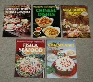Lot 5 Wonderful Ways to Prepare Hors D'oeuvres Chinese Vegetarian Fish Cookbooks - Picture 1 of 7