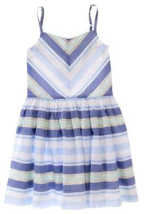 Gymboree Butterfly Batik Sparkle Striped Dress Blue Size 5 6 MSRP $45 NWT  - Picture 1 of 2