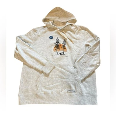 Life Is Good Hoodie Mount Washington Resort Light Gray Mens XL New With Tags - Image 1 of 4