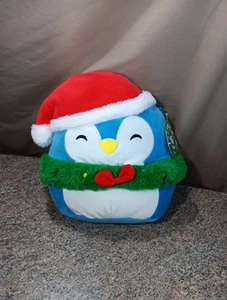 Squishmallows Puff the Penguin Christmas (Santa Hat + Wreath) 12" Plush New NWT - Picture 1 of 5