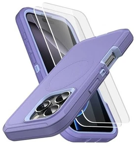 Heavy Duty Made for iPhone 16 pro Case with Tempered Glass Screen, 3-Layer - Picture 1 of 8