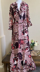 Maxi Vestido Estilo Túnica Tory Burch $498 100% Seda Crepé Animal/Floral Talla S - Imagen 1 de 18