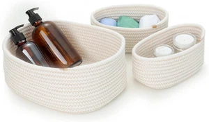 Cestini Portaoggetti Intrecciato, Impilabile Scatola Di Immagazzinaggio in Corda - Foto 1 di 12