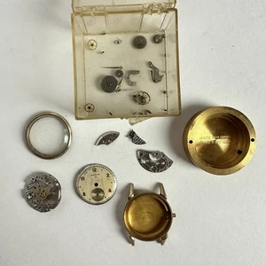 Vintage Hamilton Watch Co. Movement Parts w/ Dial CLD LANGDON 747 10k - Picture 1 of 11