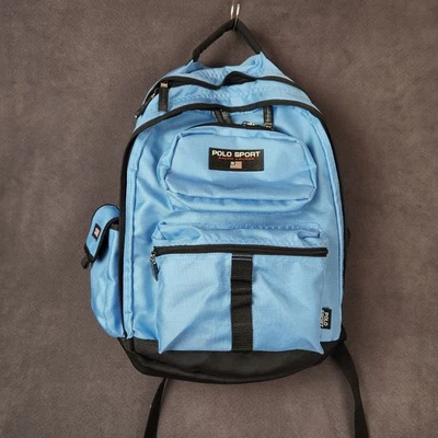 Vintage Polo Sport Ralph Lauren Backpack Blue Black Travel School Bag - Image 1 of 4
