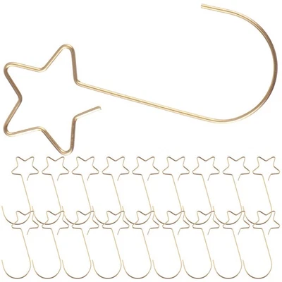 100 Pcs Star Shape Metal Wire Christmas Ornament Hooks for Xmas Decor - Image 1 of 4