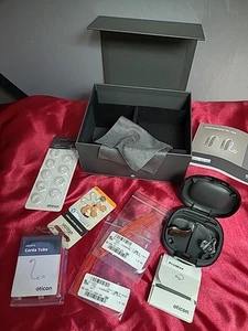 Genuine Oticon Hearing Aid Jet 1 Plus Many Spares, Case, Cleaning, Batteries Etc - Picture 1 of 16