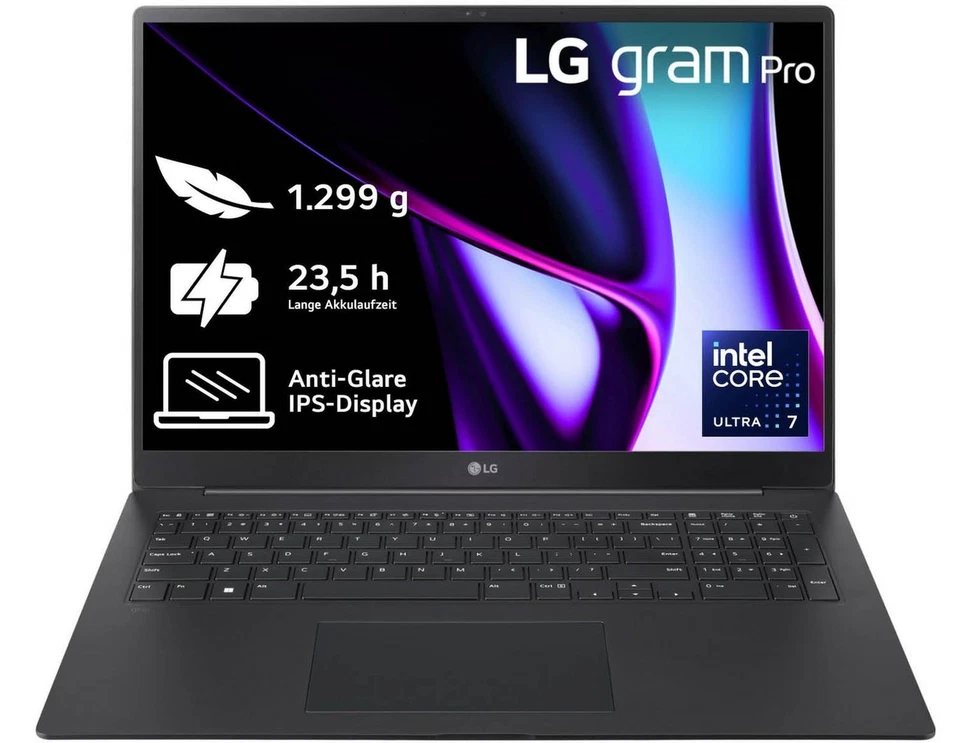 LG gram Pro 17" Core Ultra 7 155H 16GB/1TB IPS Win11 schwarz 17Z90SP-G.AA78G