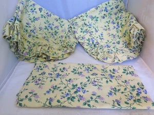 Longaberger Yellow Vine Valance & 2 Ruffled Pillow Shams Lot - o19 - Picture 1 of 8