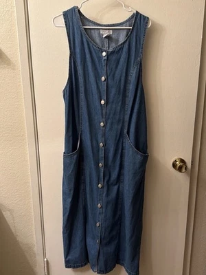 Womens Vintage Cherokee Denim Button Down Dress Plus Size 18W - Image 1 of 4
