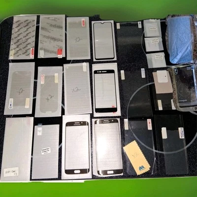 Brand New Screen Protectors Lot - Assorted WHOLESALE + 2 Samsung S21 Fe Cases - Image 1 of 4