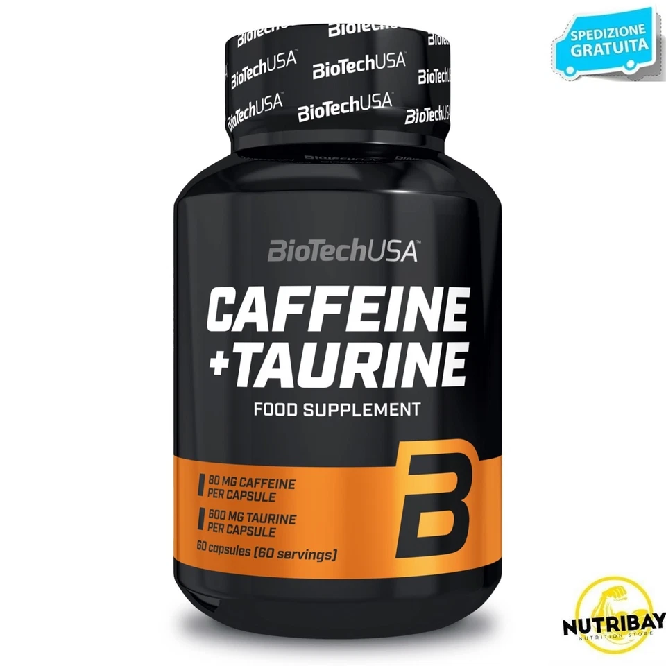 BIOTECH USA CAFFEINE + TAURINE 60 caps INTEGRATORE DI CAFFEINA E TAURINA
