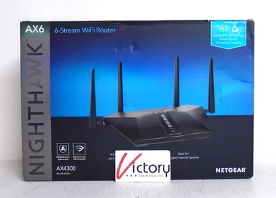 NEW Netgear Nighthawk AX6 (AX4300) 6-Stream WiFi Router | RAX45-100NAS Black - Image 1 of 4