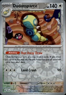Dudunsparce Reverse Holo Rare SV05: Temporal Forces 129/162 NM - Image 1 of 2