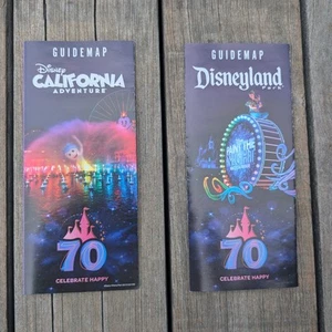 Disneyland 70th Anniversary Guide Maps- California Adventure And Disneyland - Picture 1 of 9