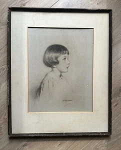 Daisy Radcliffe Beresford 1879-1939 original signed portrait drawing R A artist - Picture 1 of 10