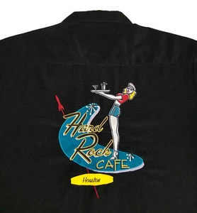Camisa con botones Hard Rock Café HOUSTON Texas bordada HRC Club Lounge NUEVA 2XL - Imagen 1 de 12