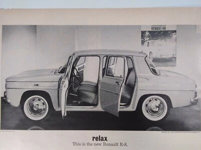 Renault Print Ad Original Vintage 1963 R-8 Sedan Astronauta Gordon Cooper Câmera Esposa  - Imagem 1 de 4
