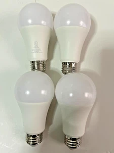 75w 4 Pcs LED Light Bulbs Soft White Uses 12w 1050 Lumens E26 screw A19 Shape - Picture 1 of 10