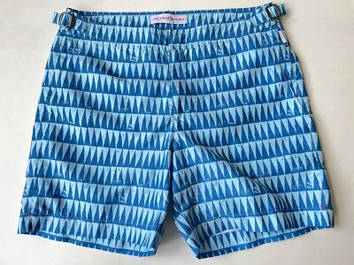 ORLEBAR коричневый синий белый геометрический бульдог плавки размер 30 $285 - Изображение 1 из 4