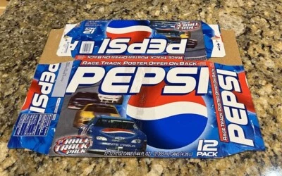 Vintage Pepsi Daytona 500 Carrier Cardboard Sign NASCAR Race Track 12 Pack 2000 - Image 1 of 4
