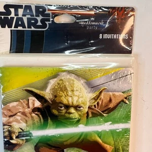 Star Wars Yoda 8 Party Invitations NEW 2012 Hallmark - Picture 1 of 5
