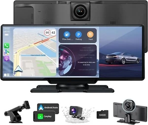10,26" HD Wireless Android & Carplay Bildschirm für Auto, Tragbarer Touchscreen Auto St - Bild 1 von 7