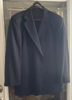 Jaqueta Lanificio F.lli Cerruti Super 110's Masculina/Luxo Italiana Marinha Texturizada 54R - Imagem 1 de 4