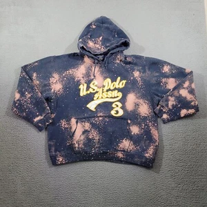 US Polo Assn Sudadera con Capucha Para Hombres Mediana Azul Pullover Bordado Ropa de Calle Personalizada - Imagen 1 de 10