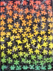 Modernist ABSTRACT PAINTING Expressionist MODERN Art PUZZLE POWER by FOLTZ $ - Picture 1 of 5