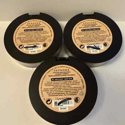 Lot of 3 ~ Sephora Matte Perfection Powder Foundation - 30 Warm Sand - Full Size - Image 1 of 4