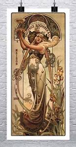 Champagne 1864 Vintage Advertising Poster Rolled Canvas Giclee Print 17x33 in.