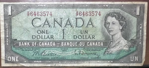 DOS BILLETES DE $1 DE CANADÁ 1954 - Imagen 1 de 4