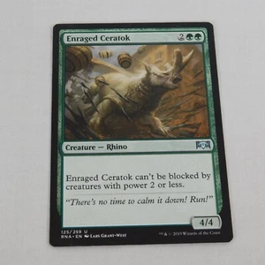 Enraged Ceratok Magic The Gathering 2019 Green Creature Rhino 125/259 Ravnica Allegiance  - Imagen 1 de 6
